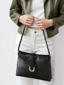 Designer-Style Lambskin Underarm Bag - Image 3