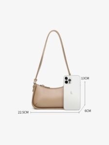 Genuine Leather Crescent Shoulder Bag - Image 5