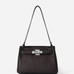 Genuine Leather Kelly Style Shoulder Crossbody Bag