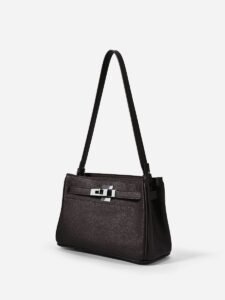 Genuine Leather Kelly Style Shoulder Crossbody Bag - Image 2
