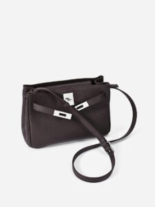 Genuine Leather Kelly Style Shoulder Crossbody Bag - Image 4