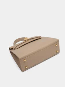 Mini Genuine Leather Kelly-Style Top Handle Crossbody Bag - Image 6