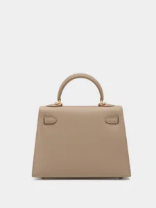 Mini Genuine Leather Kelly-Style Top Handle Crossbody Bag - Image 5
