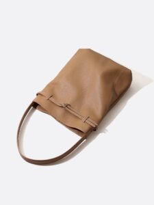 structured leather bucket bag