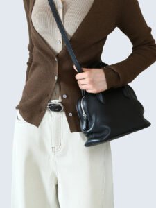 Small Boston-style top-grain cowhide handbag - Image 2