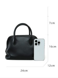 Small Boston-style top-grain cowhide handbag - Image 7